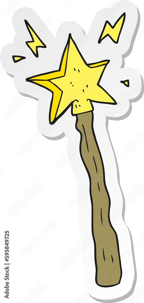 sticker of a cartoon magic wand