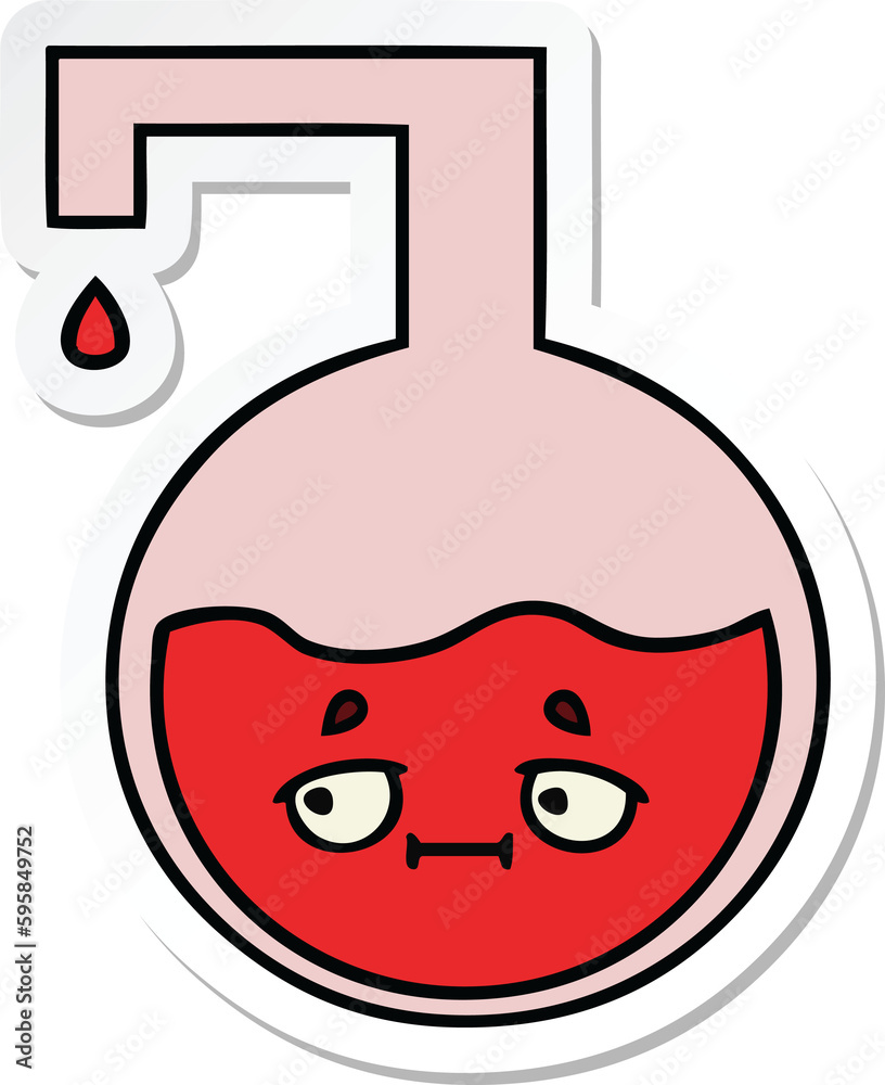sticker of a cute cartoon science experiment sticker of a cute cartoon science experiment