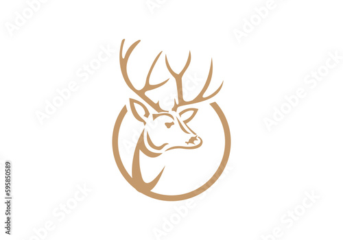 this is a deer icon logo design 