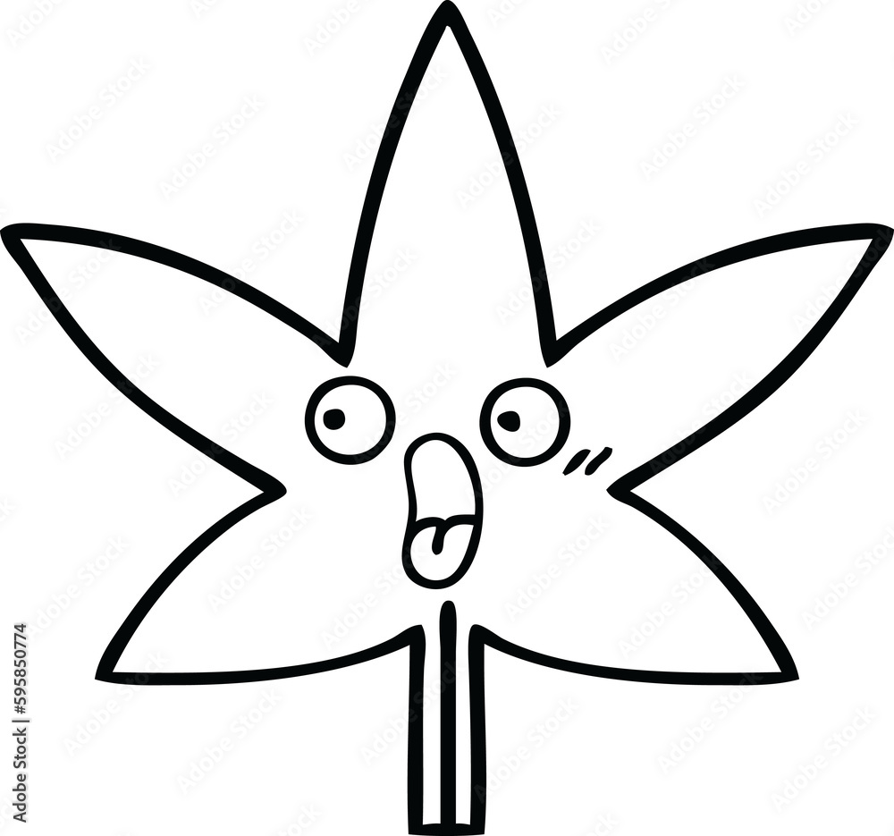 line drawing cartoon of a autumnal leaf line drawing cartoon of a autumnal leaf