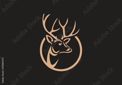 this is a deer icon logo design 