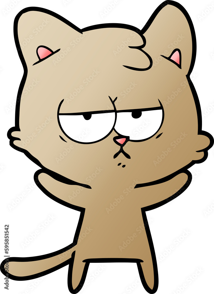 bored cartoon cat