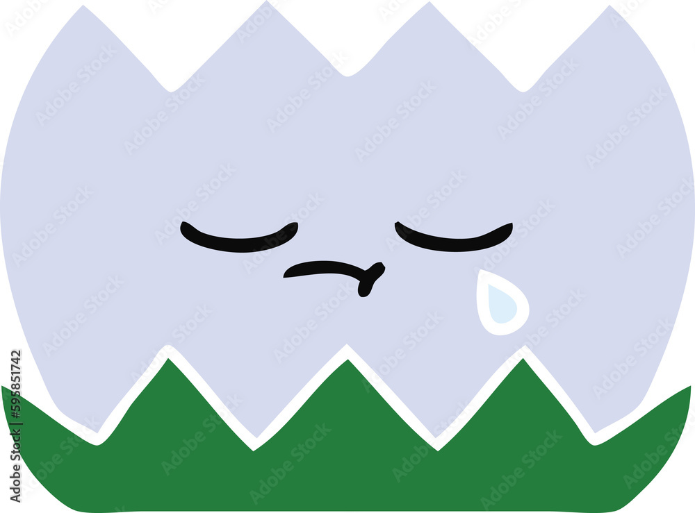 flat color retro cartoon of a water lilly