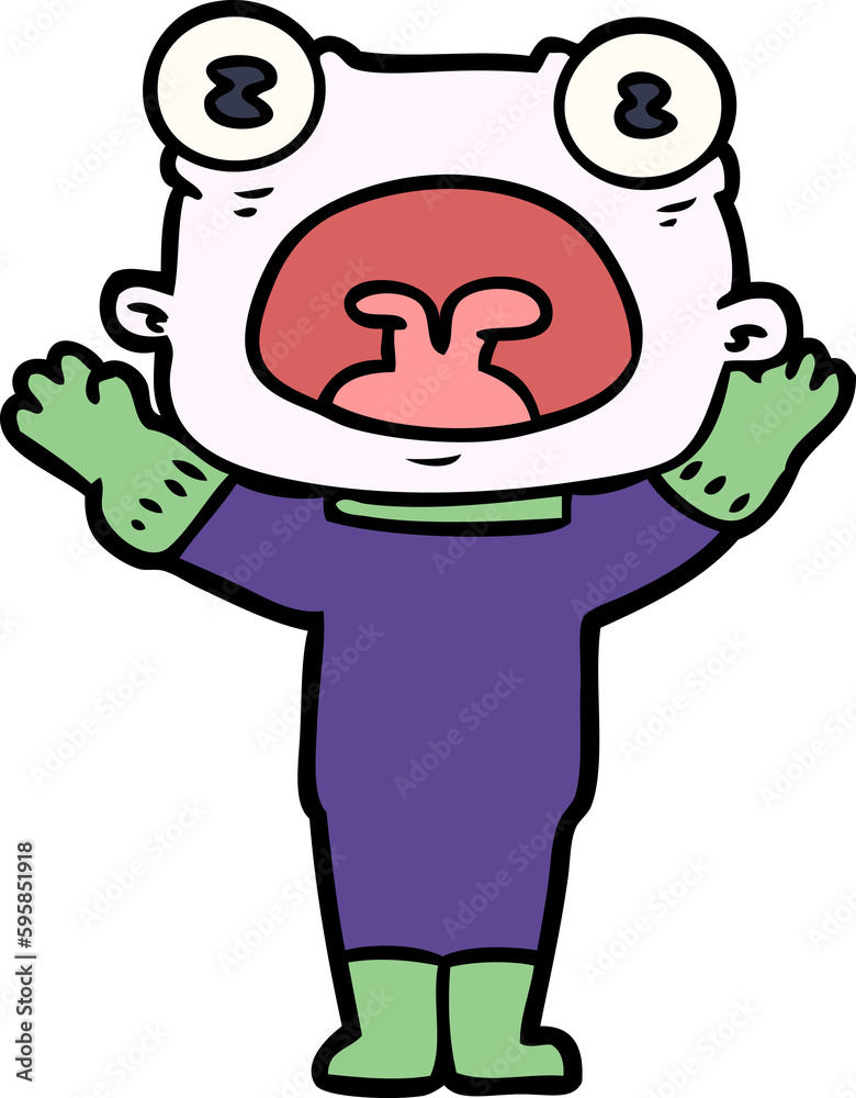 cartoon weird alien communicating