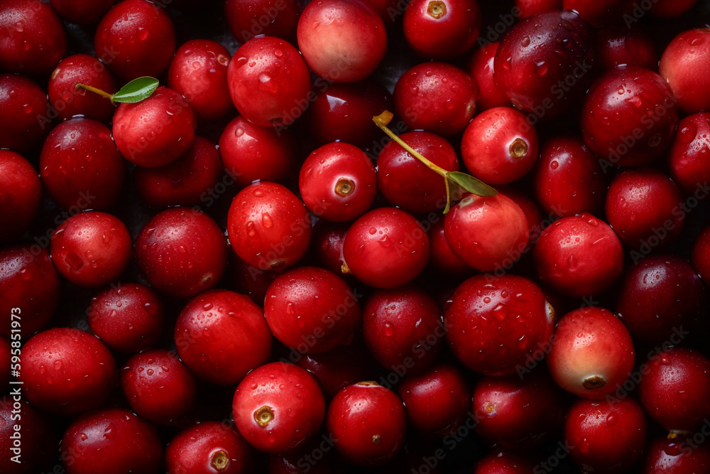Viele Preiselbeeren auf einem Haufen mit nahtlosem Hintergrund Viele Preiselbeeren auf einem Haufen mit nahtlosem Hintergrund