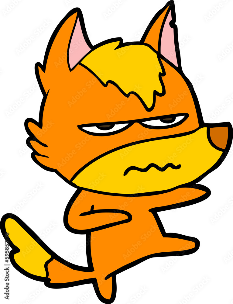 angry fox cartoon character