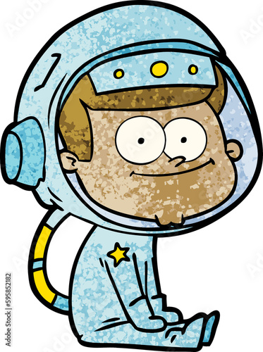 happy astronaut cartoon