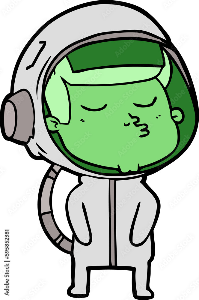 Obraz premium cartoon confident astronaut