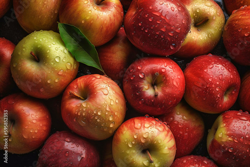 Viele rote Äpfel auf einem Haufen mit nahtlosem Hintergrund photo