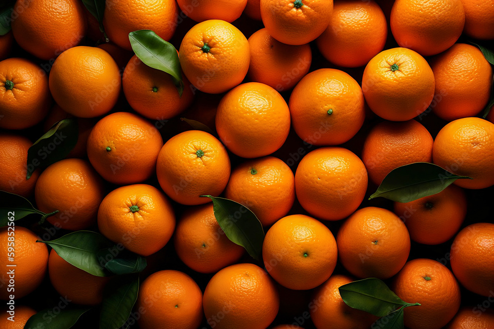 Viele Orangen auf einem Haufen mit nahtlosem Hintergrund