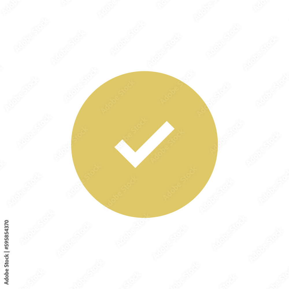 Check mark vector icon in yellow circle Check mark vector icon in yellow circle