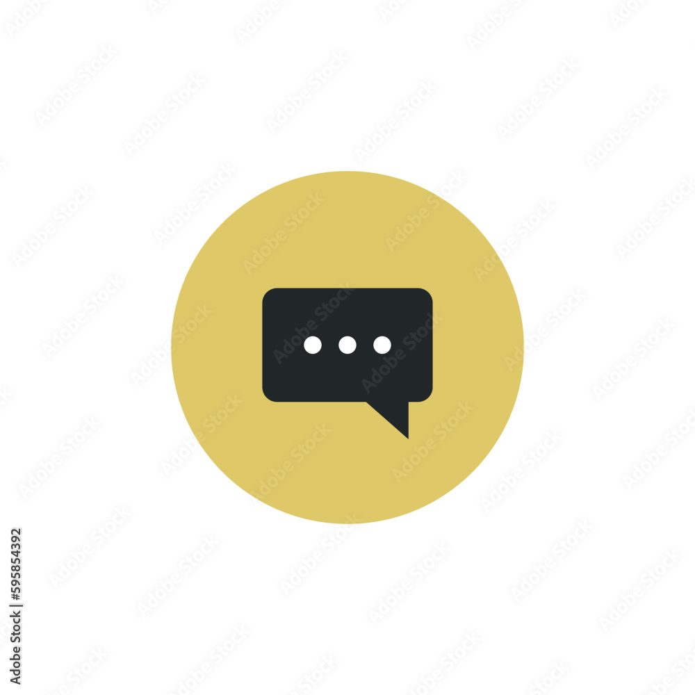 Chat vector icon in yellow circle Chat vector icon in yellow circle