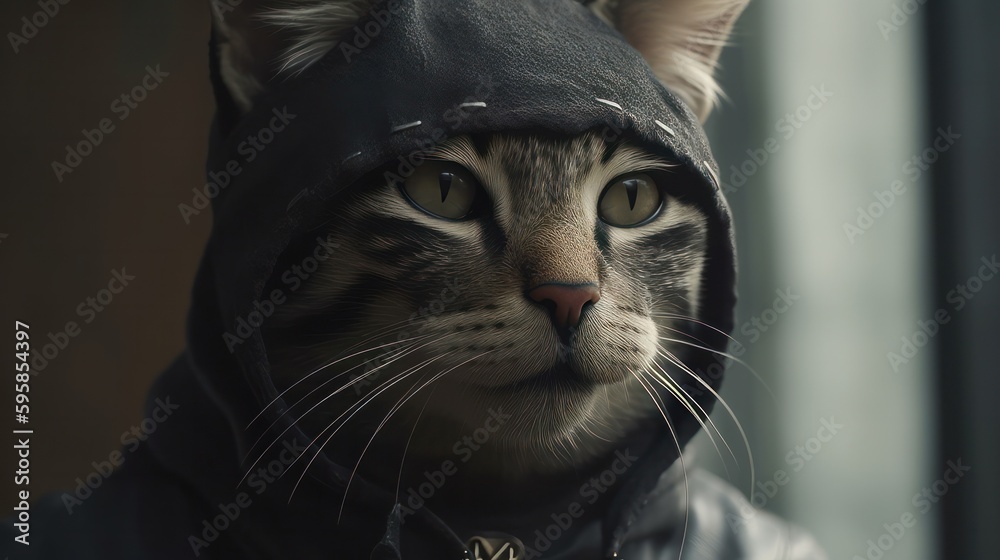 Close up of a cat created with Generative AI technology Close up of a cat created with Generative AI technology