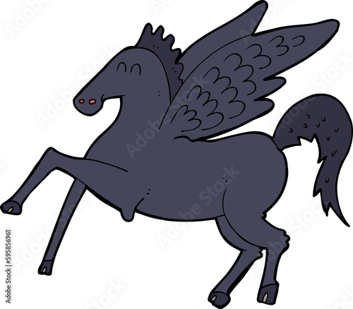 cartoon magic flying horse