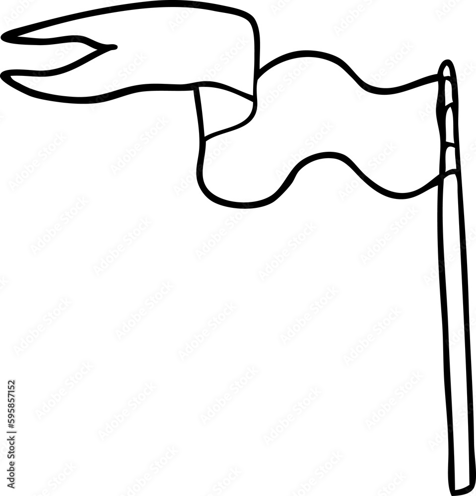line drawing cartoon flag