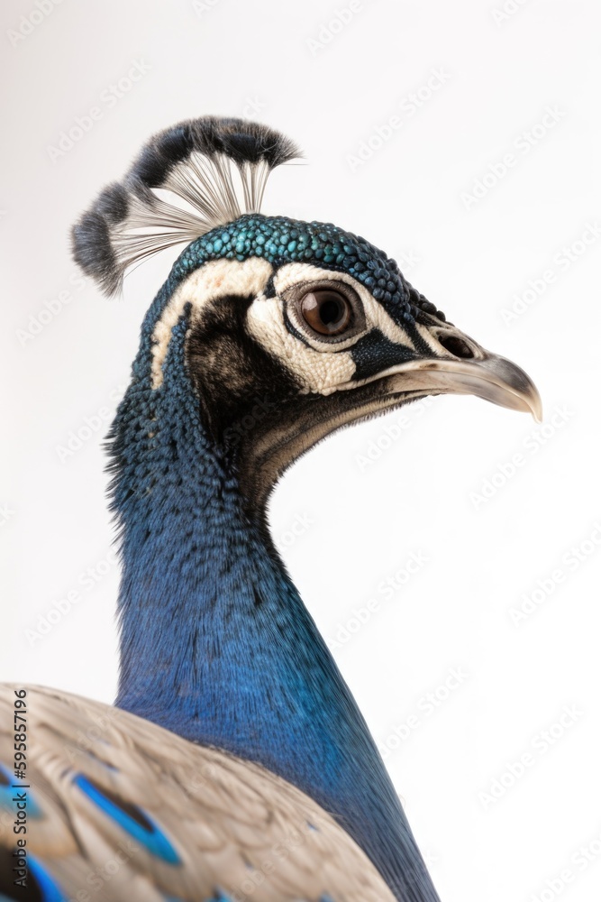 Peaflow bird isolated on white background generative ai. Peaflow bird isolated on white background generative ai.