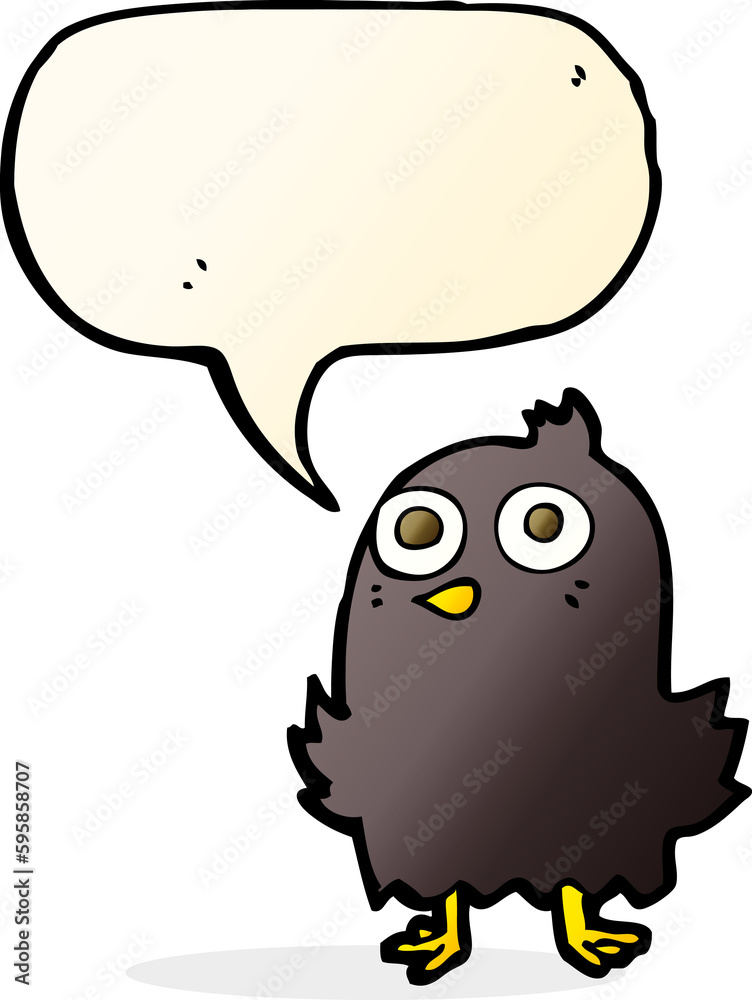 funny cartoon bird with speech bubble funny cartoon bird with speech bubble
