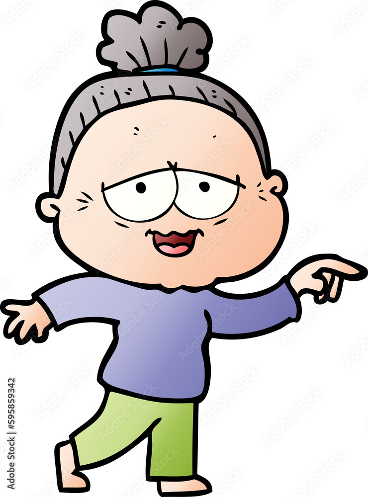 cartoon happy old lady cartoon happy old lady