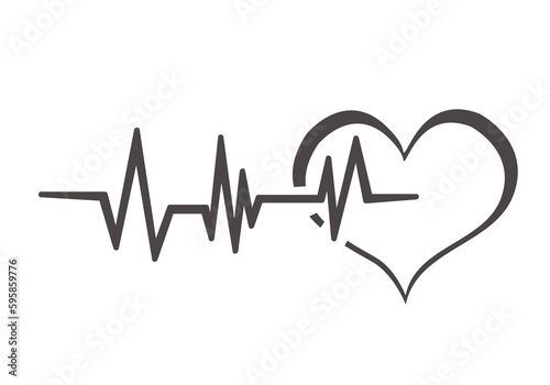 Heart pulse. Heart beat vector