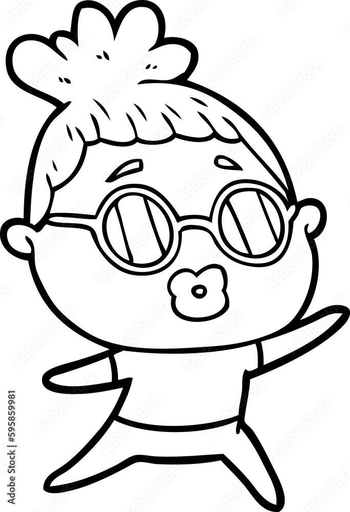 cartoon dancing woman wearing sunglasses cartoon dancing woman wearing sunglasses
