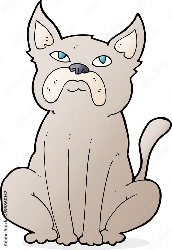 Obraz premium cartoon grumpy little dog