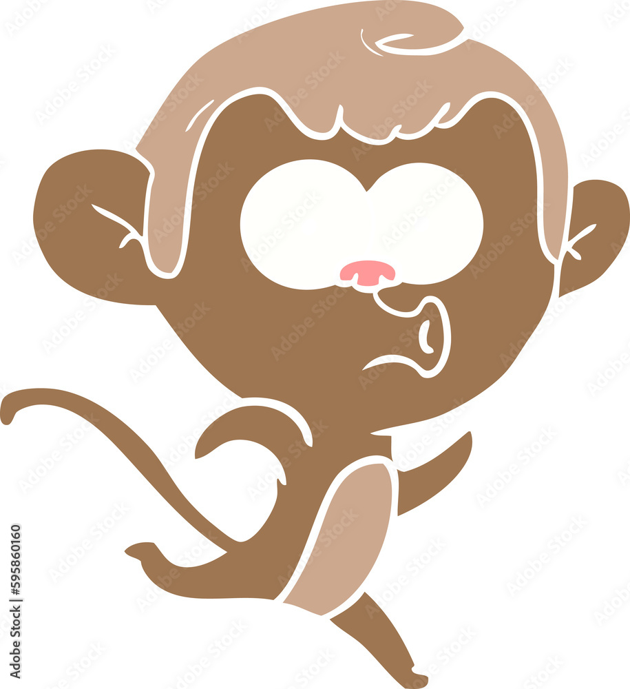 flat color style cartoon surprised monkey flat color style cartoon surprised monkey
