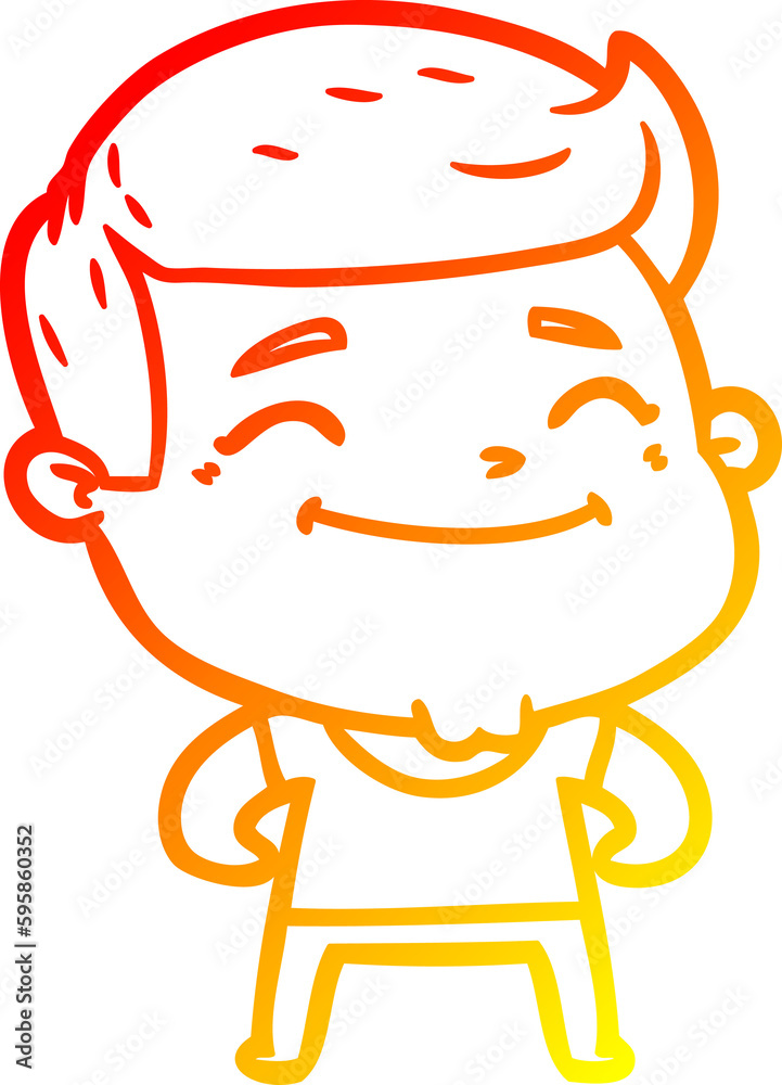 warm gradient line drawing of a happy cartoon fashion man warm gradient line drawing of a happy cartoon fashion man
