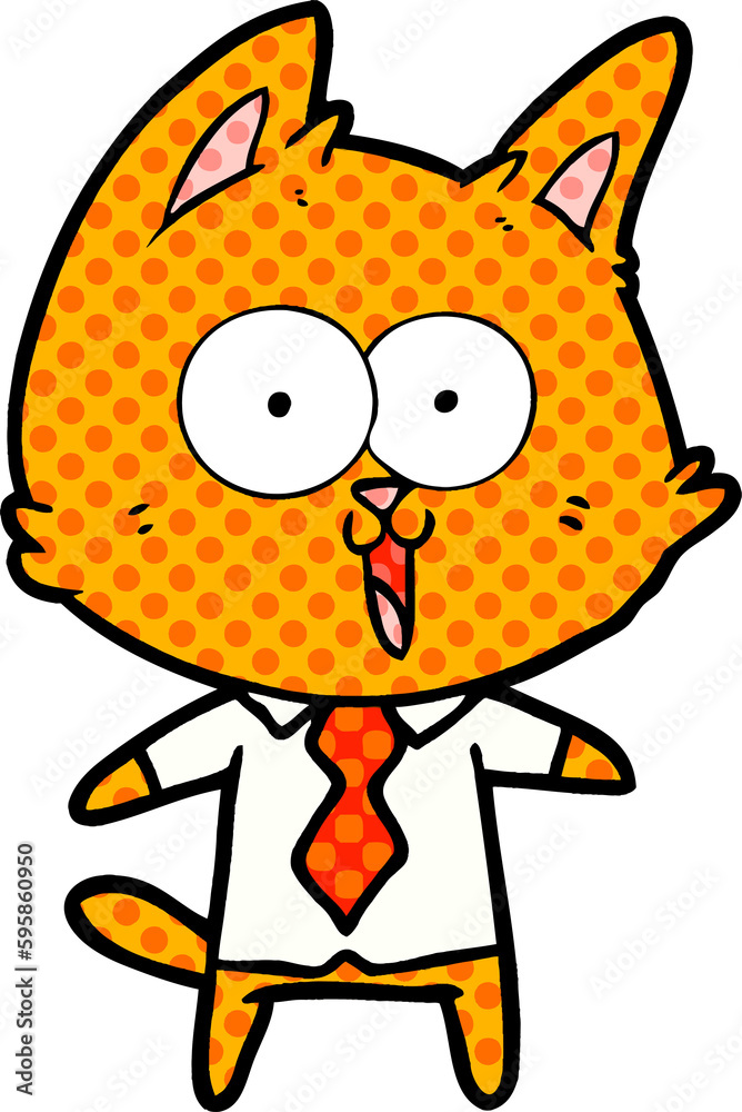 funny cartoon cat wearing shirt and tie funny cartoon cat wearing shirt and tie