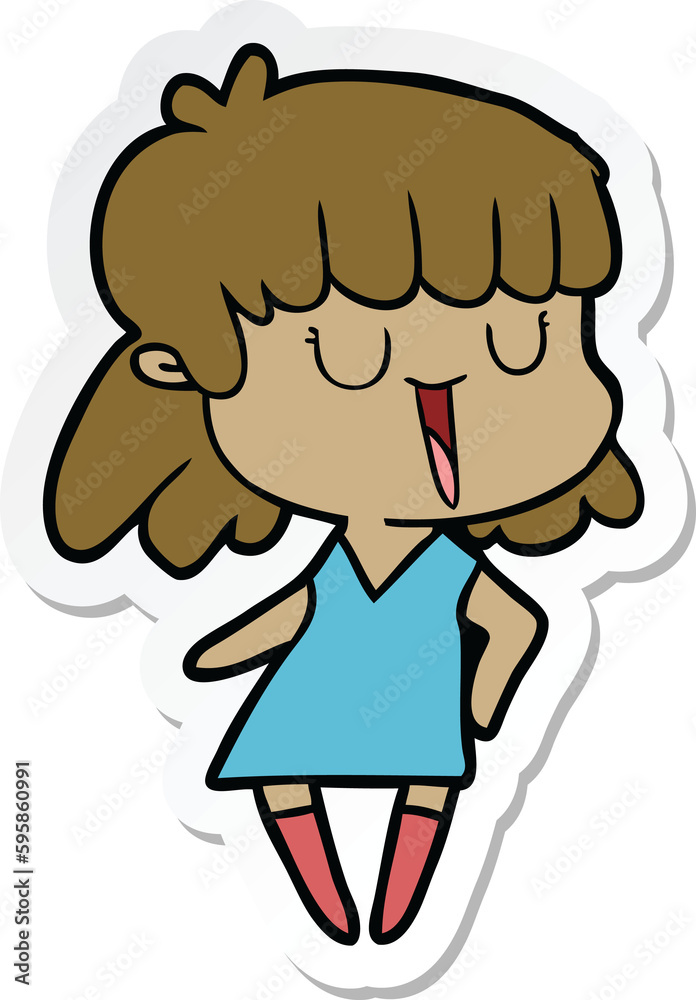 Obraz premium sticker of a cartoon woman