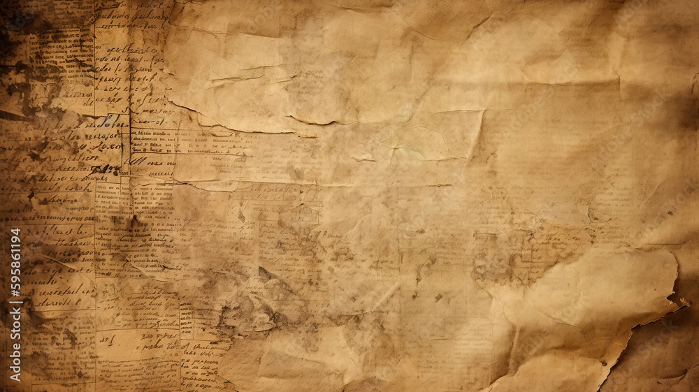 Old paper parchment weathered grunge aged papirus texture. Generative AI. Old paper parchment weathered grunge aged papirus texture. Generative AI.