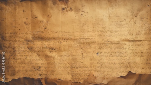 Old paper parchment weathered grunge aged papirus texture. Generative AI. photo