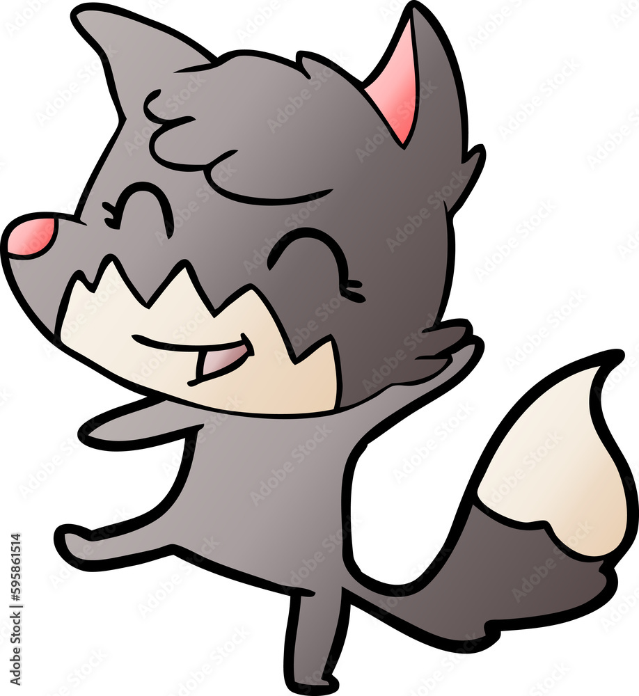 Obraz premium happy cartoon fox