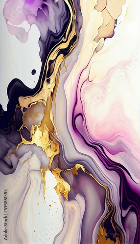 Marble & Alcohol ink background, Generative AI