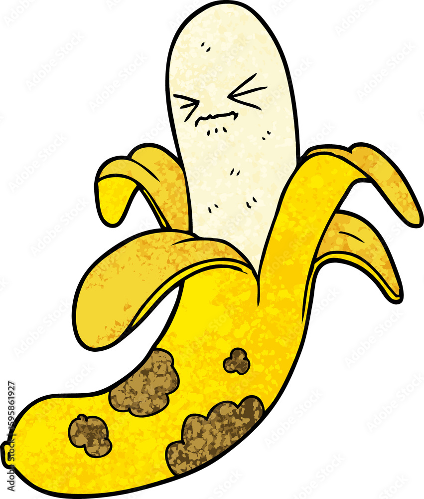 cartoon rotten banana