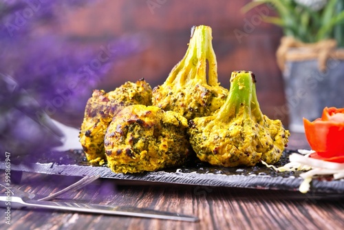 Sarson ke Phool or Tandoori Broccoli in Mustard Flavor  photo