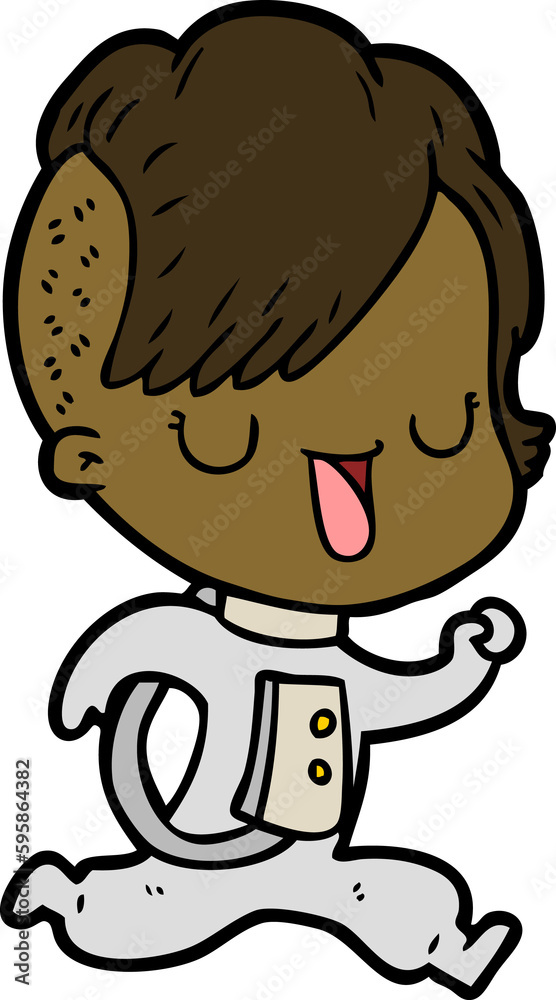 cartoon astronaut girl with hipster hair cartoon astronaut girl with hipster hair