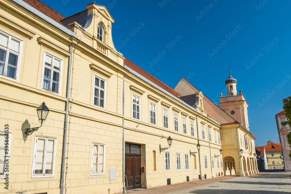 Holy trinity square in Tvrdja, old historic town of Osijek, Croatia