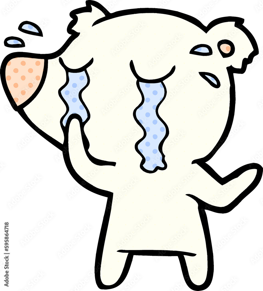 cartoon crying polar bear