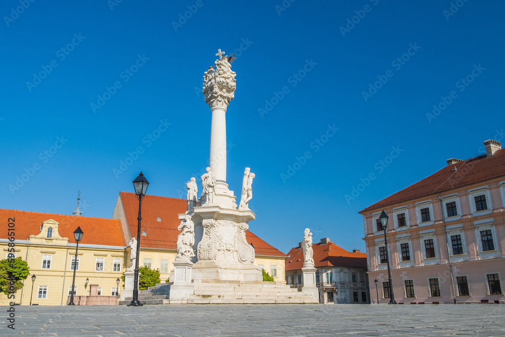 Holy trinity square in Tvrdja, old historic town of Osijek, Croatia