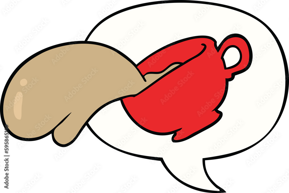 cartoon mug of coffee with speech bubble cartoon mug of coffee with speech bubble