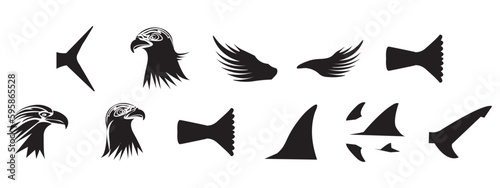 Bird head icon design template vector