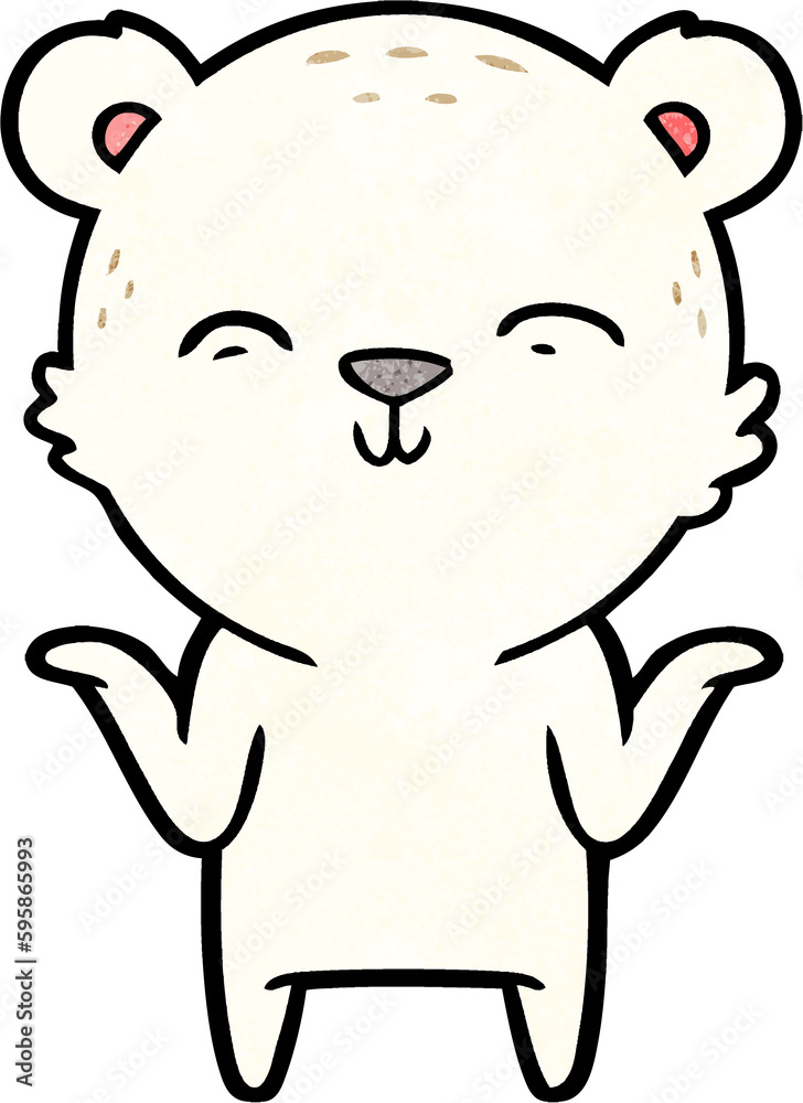 happy cartoon polar bear shrugging shoulders happy cartoon polar bear shrugging shoulders