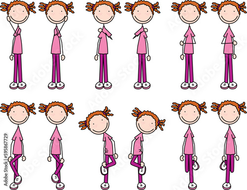 Happy kid exercises