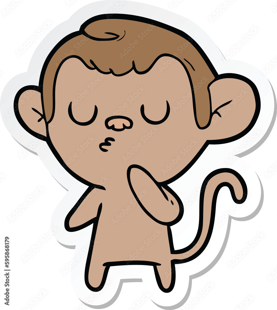 sticker of a cartoon monkey sticker of a cartoon monkey