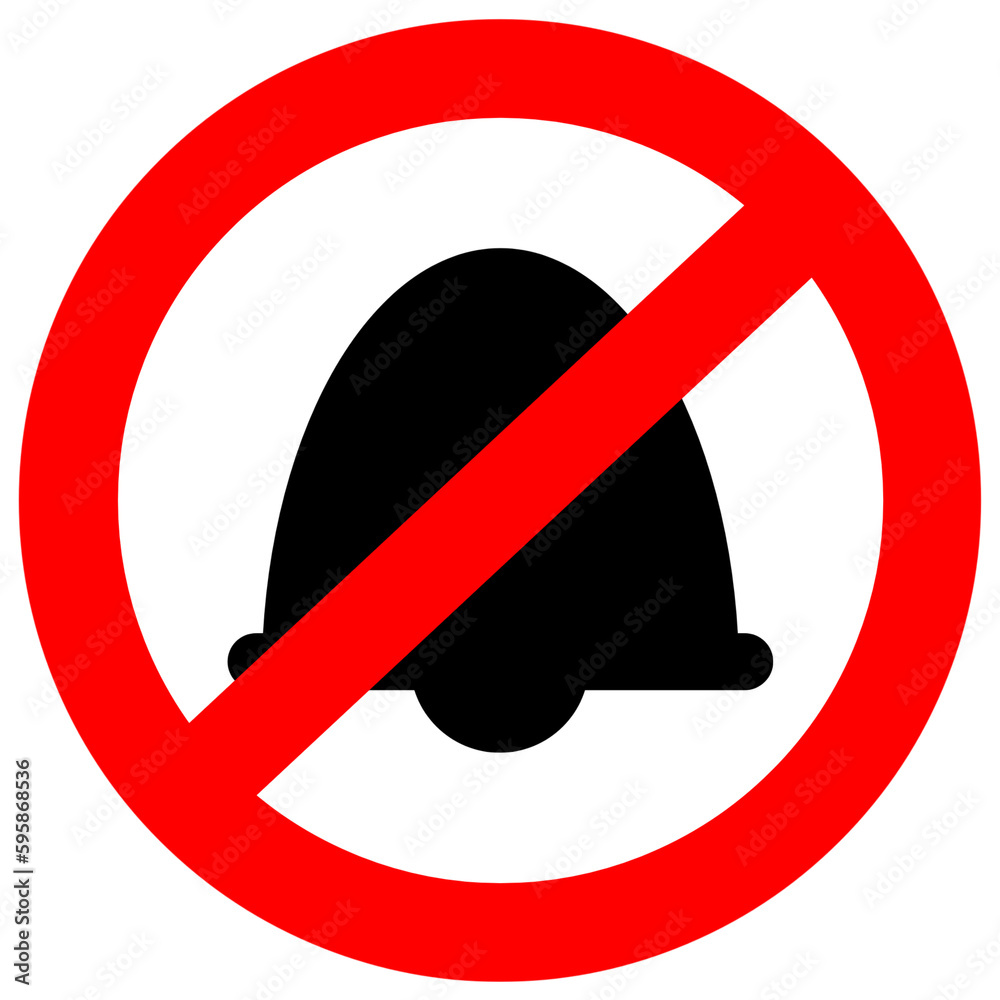 ภาพประกอบสต็อก Bell,ringing prohibited sign. forbidden sign with bell