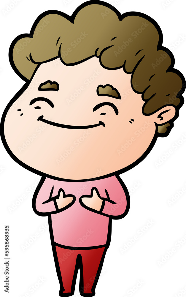 cartoon friendly man