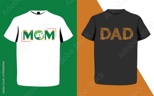 mom and dad simple t-shirt design print ready photo