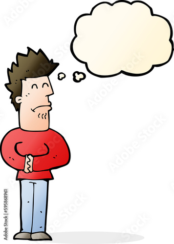 Wallpaper Mural cartoon nervous man with thought bubble Torontodigital.ca