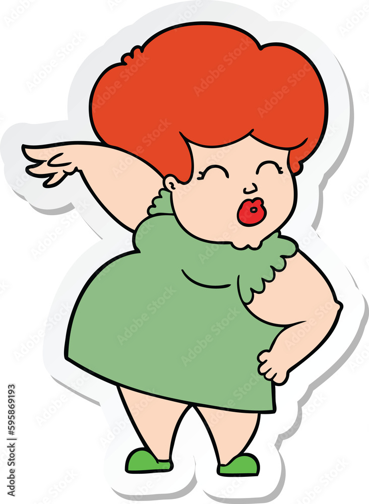 sticker of a cartoon woman making hand gesture sticker of a cartoon woman making hand gesture