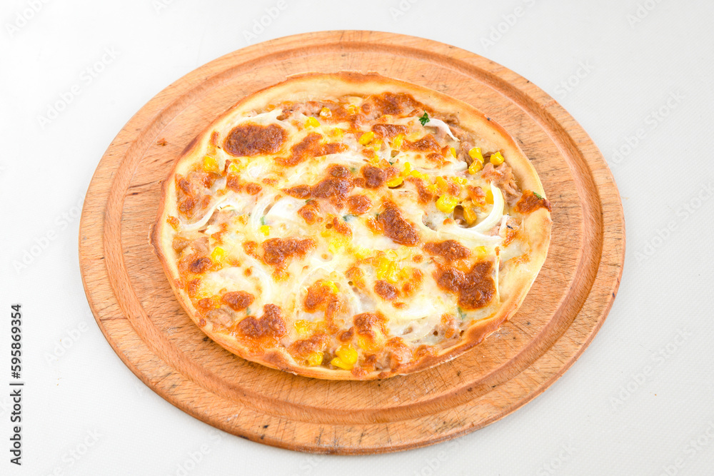 Delicious mixed pizza with rich content. Menu concept of choice and diversity. Karisik pizza